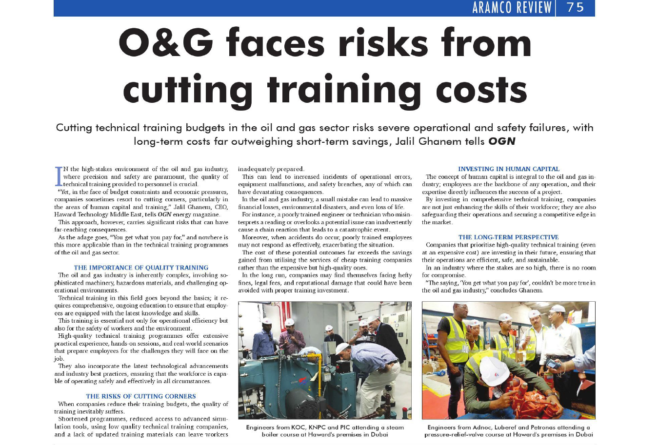 Oil &  Gas Training Course Article